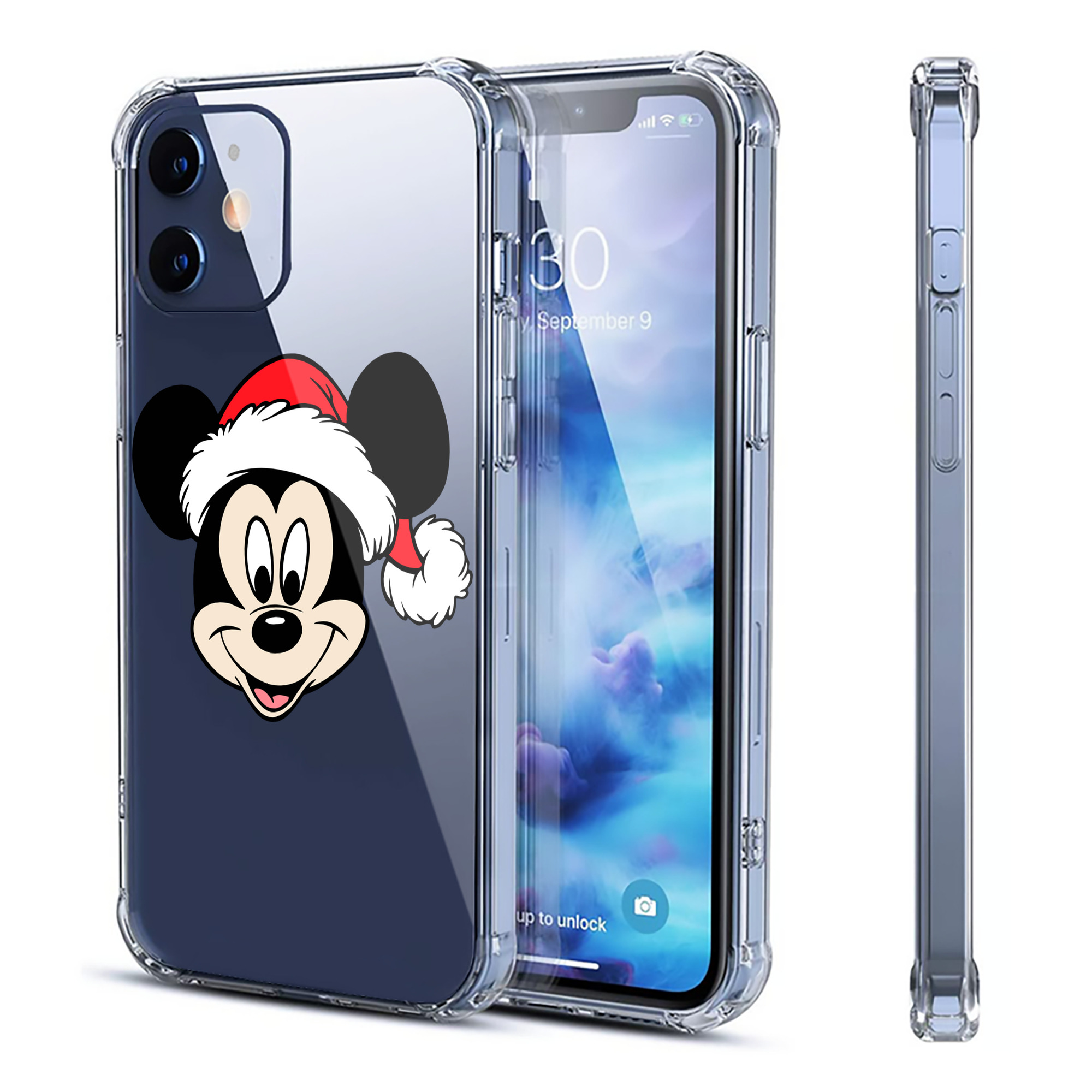 （画像用） ミッキーマウス Mickey Mouse 【iPhone 12シリーズ対応】透明スマホケース（クリアソフトケース）